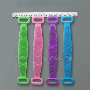 Silicone Bath Towel Back Deep Cleaning Scrubbers With Handle