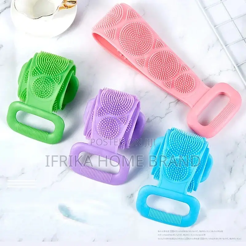 Silicone Bath Towel Back Deep Cleaning Scrubbers With Handle