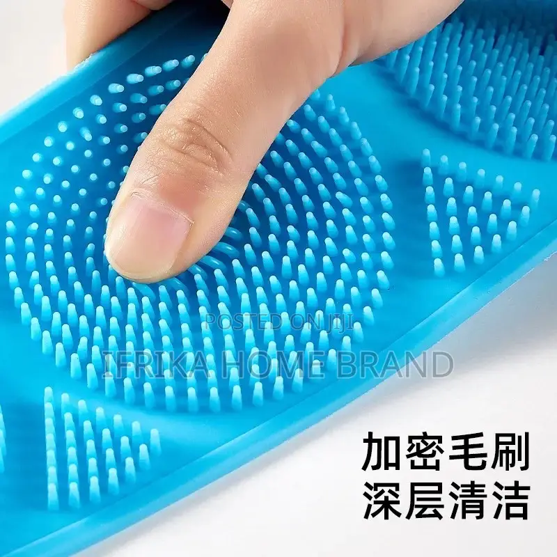 Silicone Bath Towel Back Deep Cleaning Scrubbers With Handle