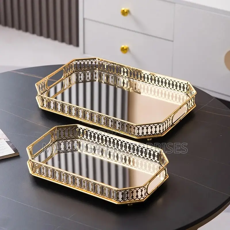 Gold Crystal Serving,Decoration, Toiletries Storage Tray