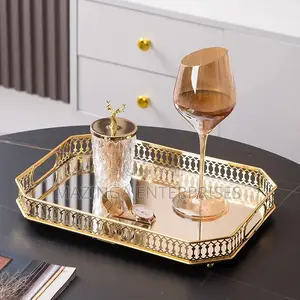 Gold Crystal Serving,Decoration, Toiletries Storage Tray