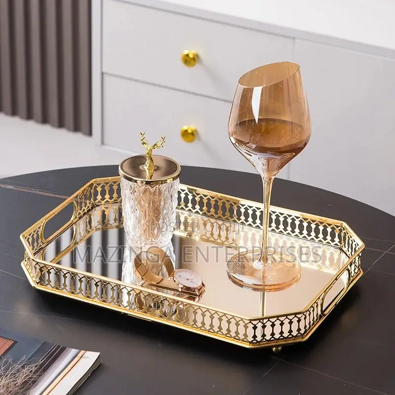 Gold Crystal Serving,Decoration, Toiletries Storage Tray