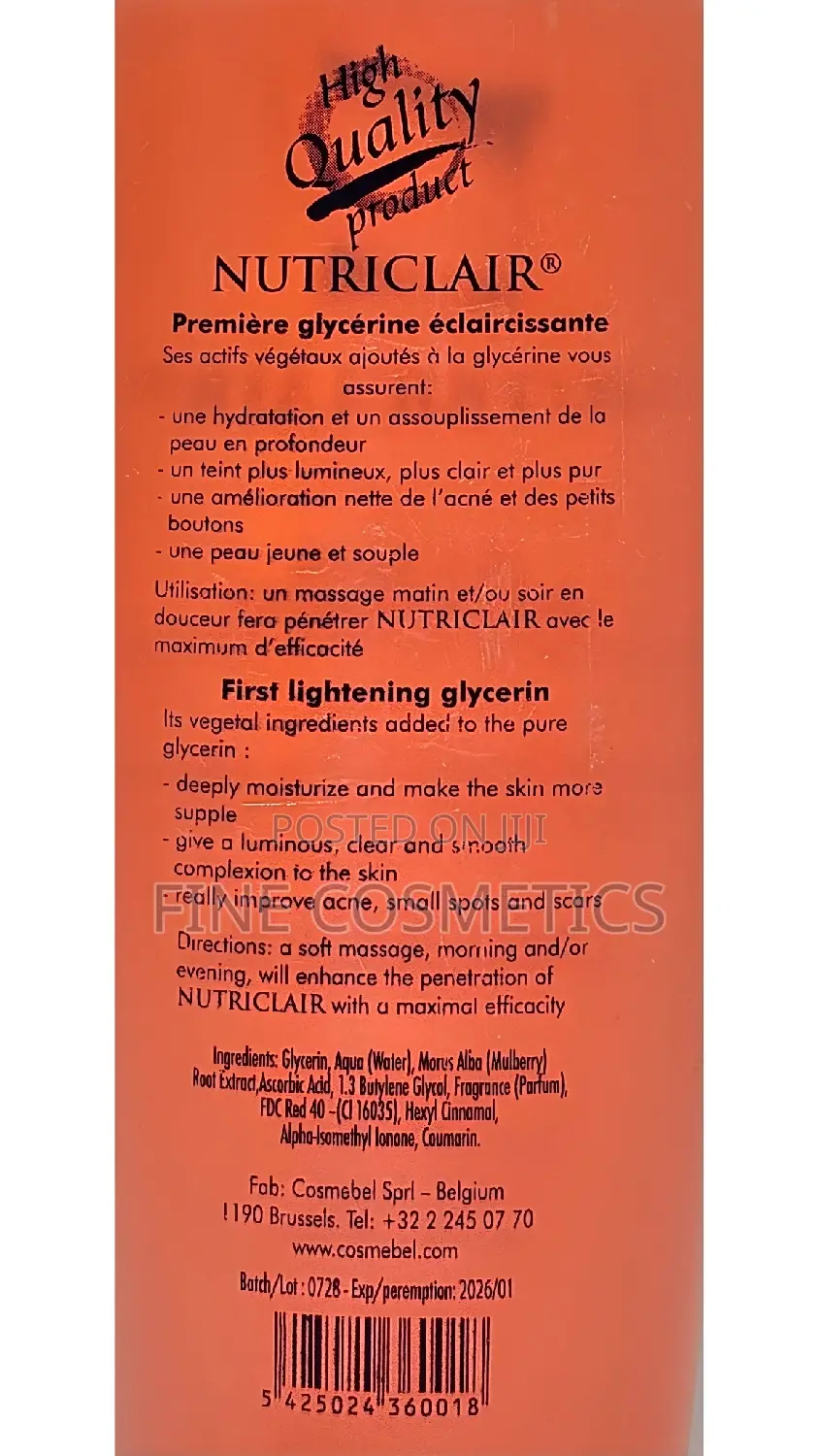 Nutriclair Natural Lightening Glycerine Without Hydroquinone