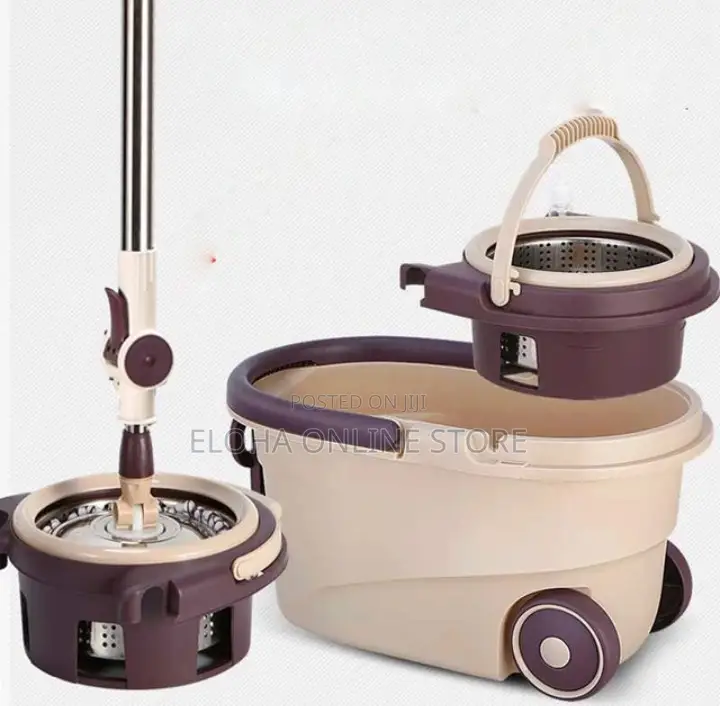 360 Rotating Floor Mop Bucket Set With Wheel