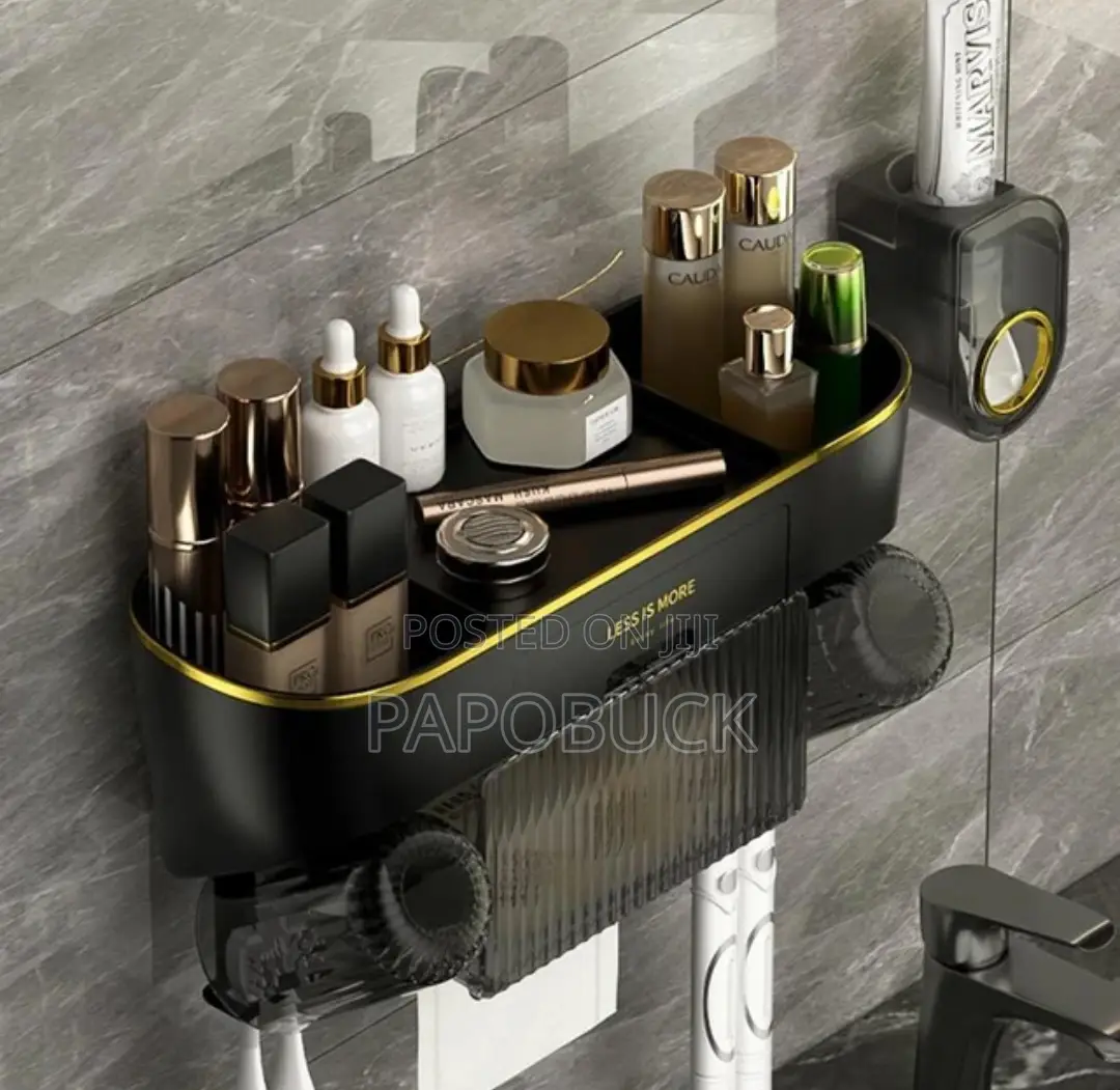Punch Free Toothbrush Holder/ Toothpaste Dispenser