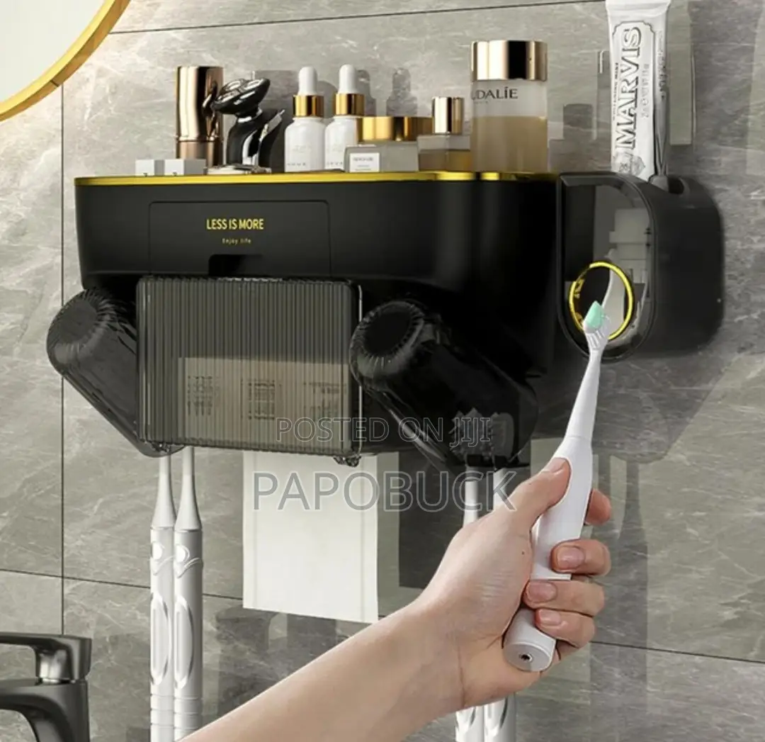 Punch Free Toothbrush Holder/ Toothpaste Dispenser
