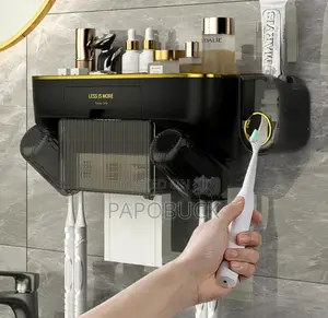 Punch Free Toothbrush Holder/ Toothpaste Dispenser