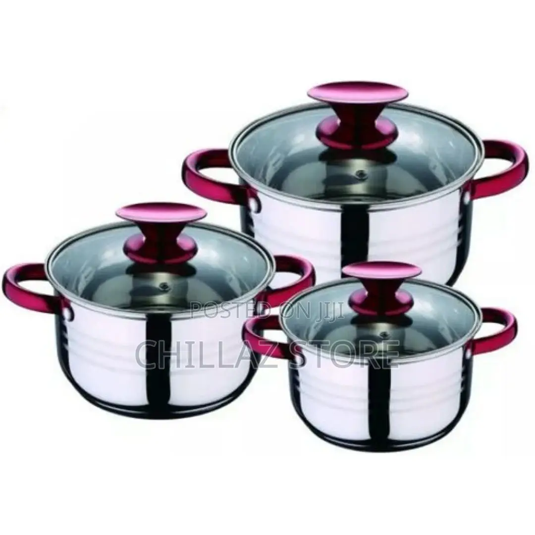 6 Piece Stainless Steel Saucepans Cookware Pots