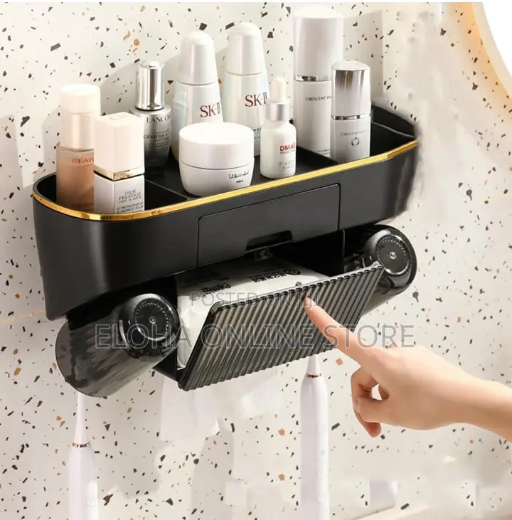 Multifunctional Wall-Mounted Toothbrush Holder With a Drawer