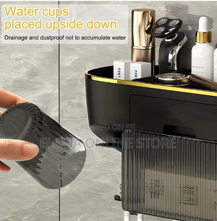 Multifunctional Wall-Mounted Toothbrush Holder With a Drawer