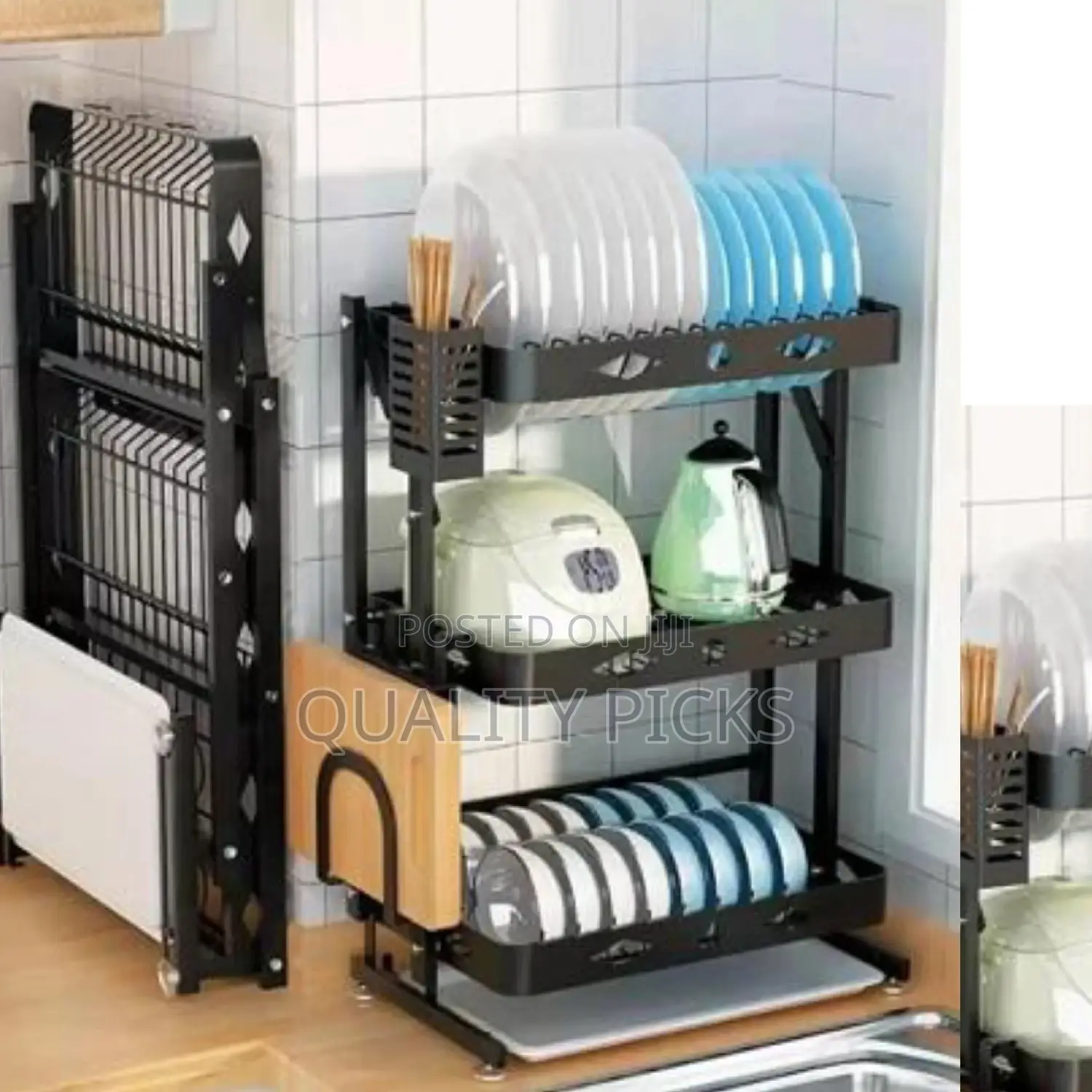 Metallic 3 Layer Dish Rack Holder