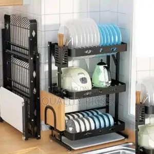 Metallic 3 Layer Dish Rack Holder