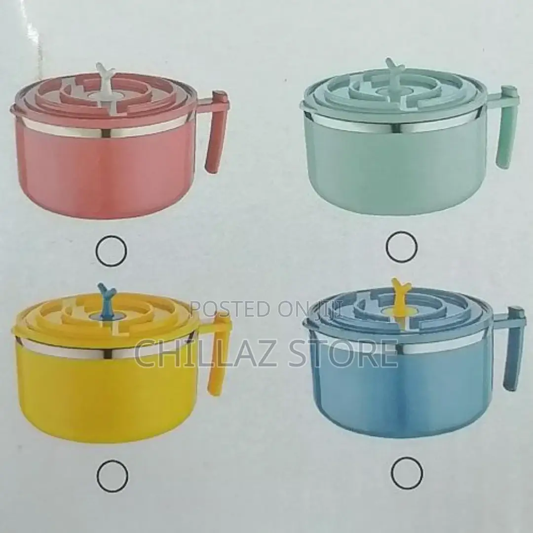 1000ml Stainless Steel Instant Noodle Soup Bowl Dish, Color