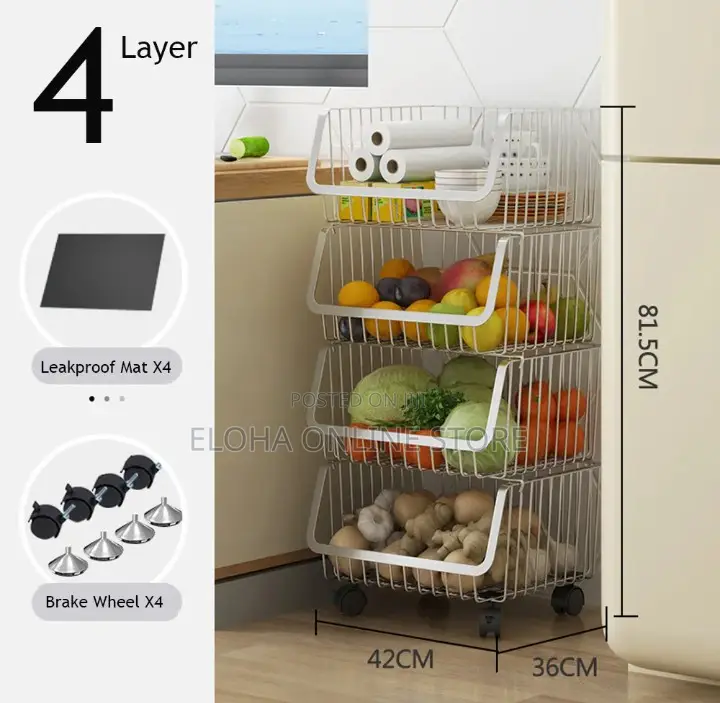 Multi-Layer Fruit and Vegetable Kitchen Rack Storage Basket