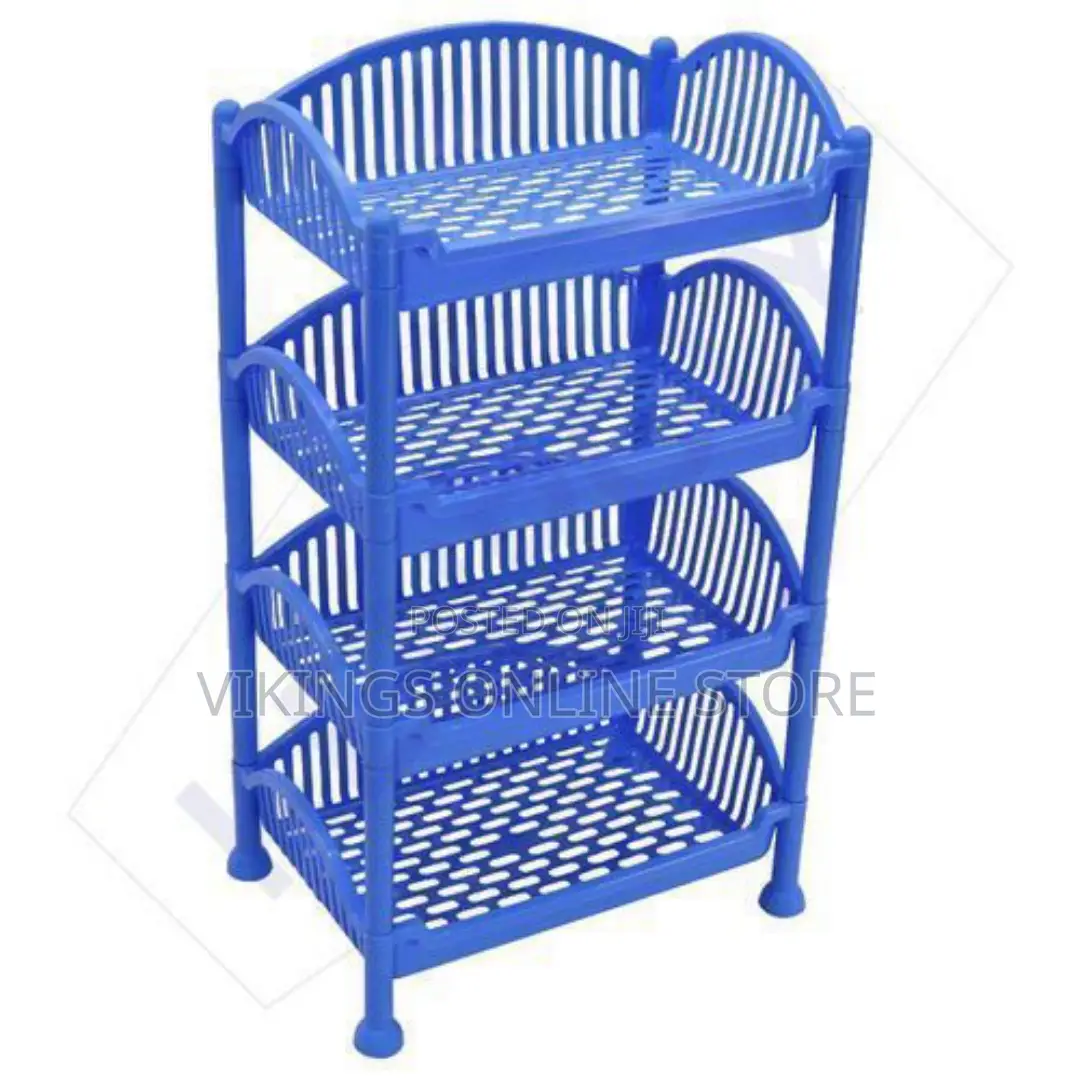 Kenpoly Plastic Trolley Utensil Drainer 4 Stack - Blue