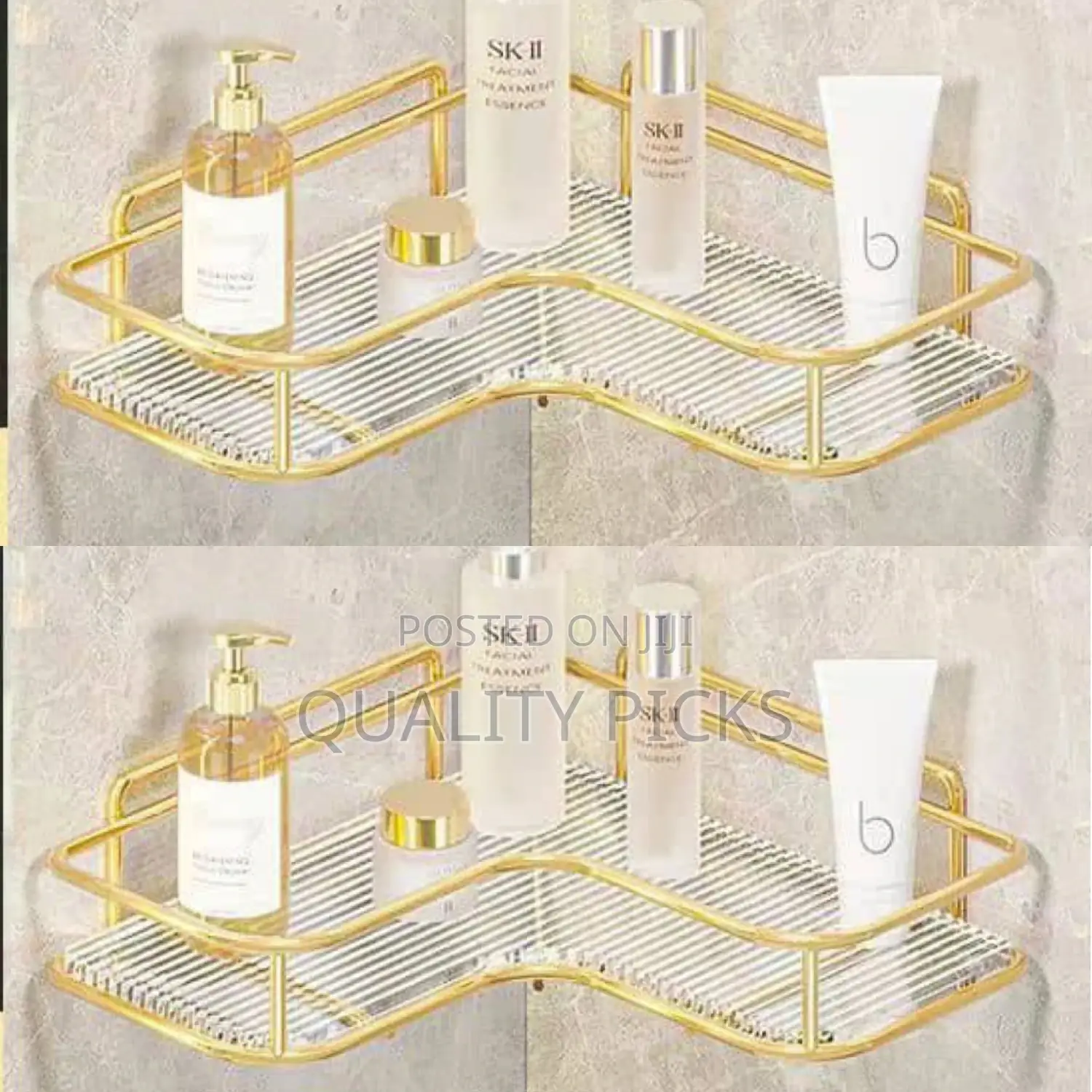 Gold Bathroom Shelf Rack