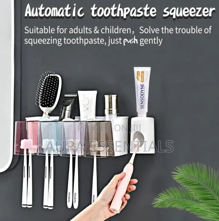 Upgraded Toothbrush Holder, Automatic Toothpaste Dispenser