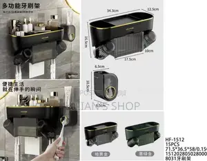 Wall Mounted Toothbrush Holder With 4 Dust Cover Holder