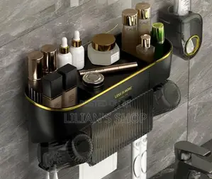 Wall Mounted Toothbrush Holder With 4 Dust Cover Holder
