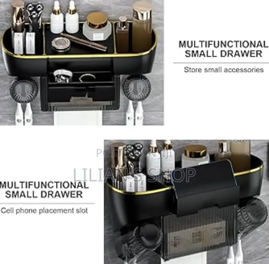 Wall Mounted Toothbrush Holder With 4 Dust Cover Holder