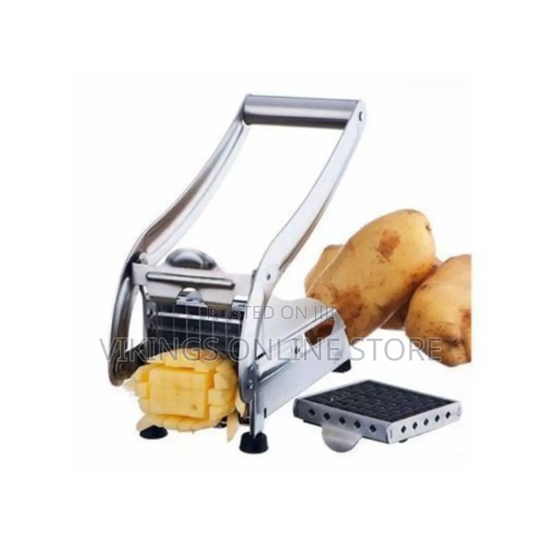 Stainless Steel Potato Chipper French Fry Cutter - Silver