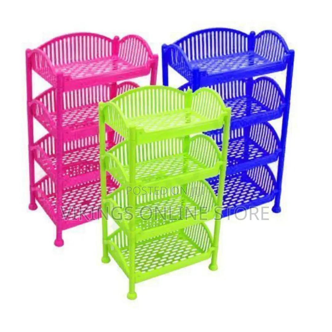 Kenpoly 1pc Plastic Laundry Trolley - Pink, Blue Green