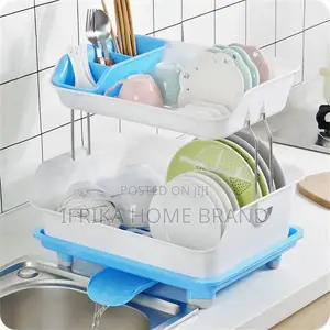2-Tier Dish Drying Rack Large Capacity Dish Racks Kitchen