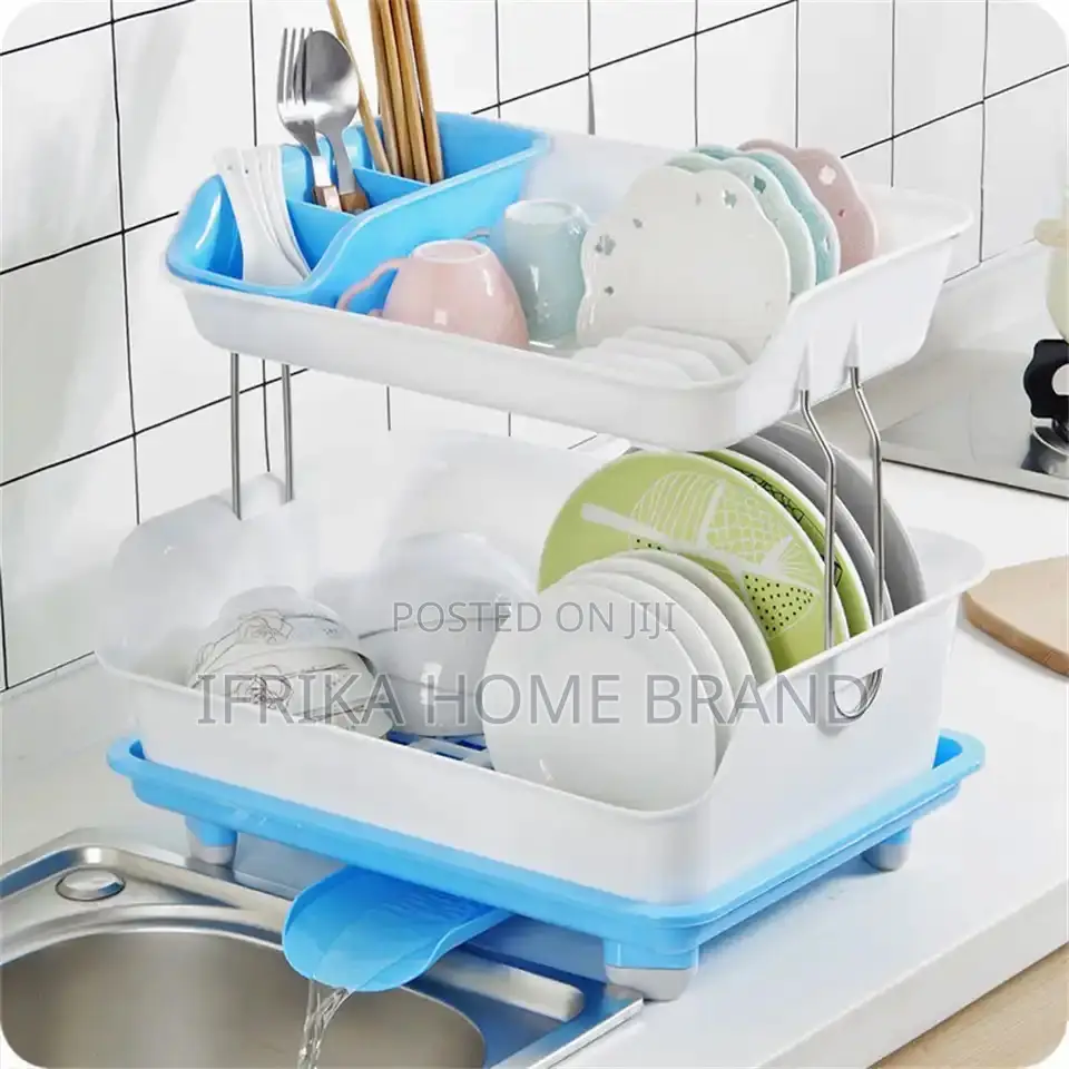 2-Tier Dish Drying Rack Large Capacity Dish Racks Kitchen