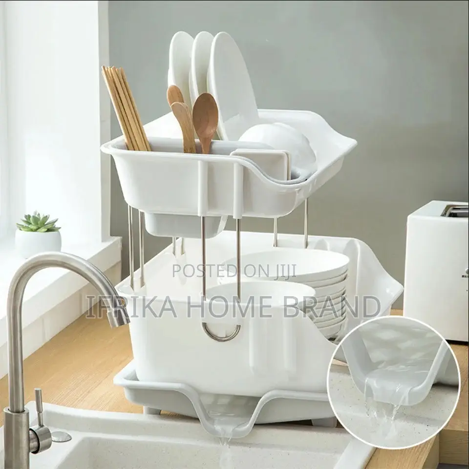 2-Tier Dish Drying Rack Large Capacity Dish Racks Kitchen