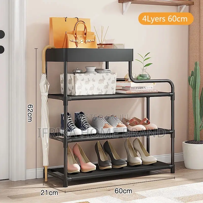 Black Simple Shoe Rack, Dust-Proof, Economical, Multi-Layer