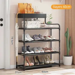 Black Simple Shoe Rack, Dust-Proof, Economical, Multi-Layer