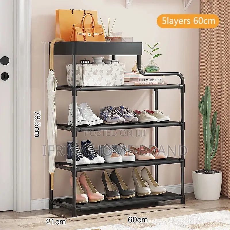 Black Simple Shoe Rack, Dust-Proof, Economical, Multi-Layer