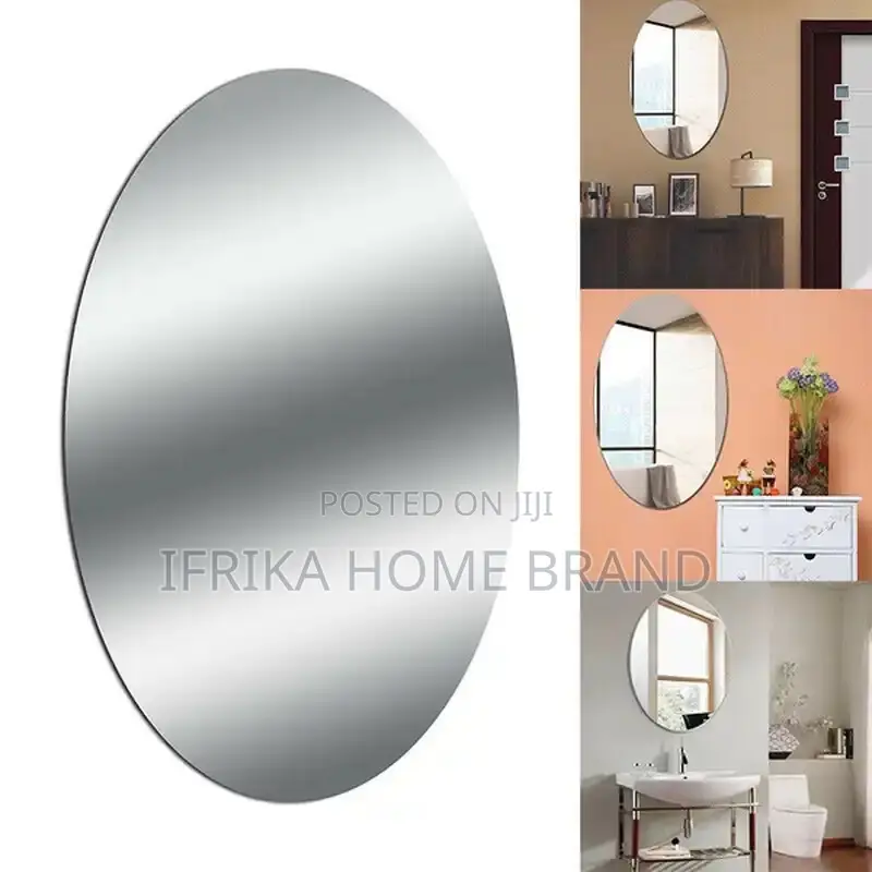 Removable Acrylic Mirror Wall Square Oval Self Adhesive