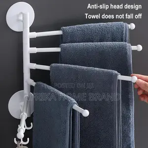 1PC Bathroom Towel Rack Rotatable Towel Holder Rotatable