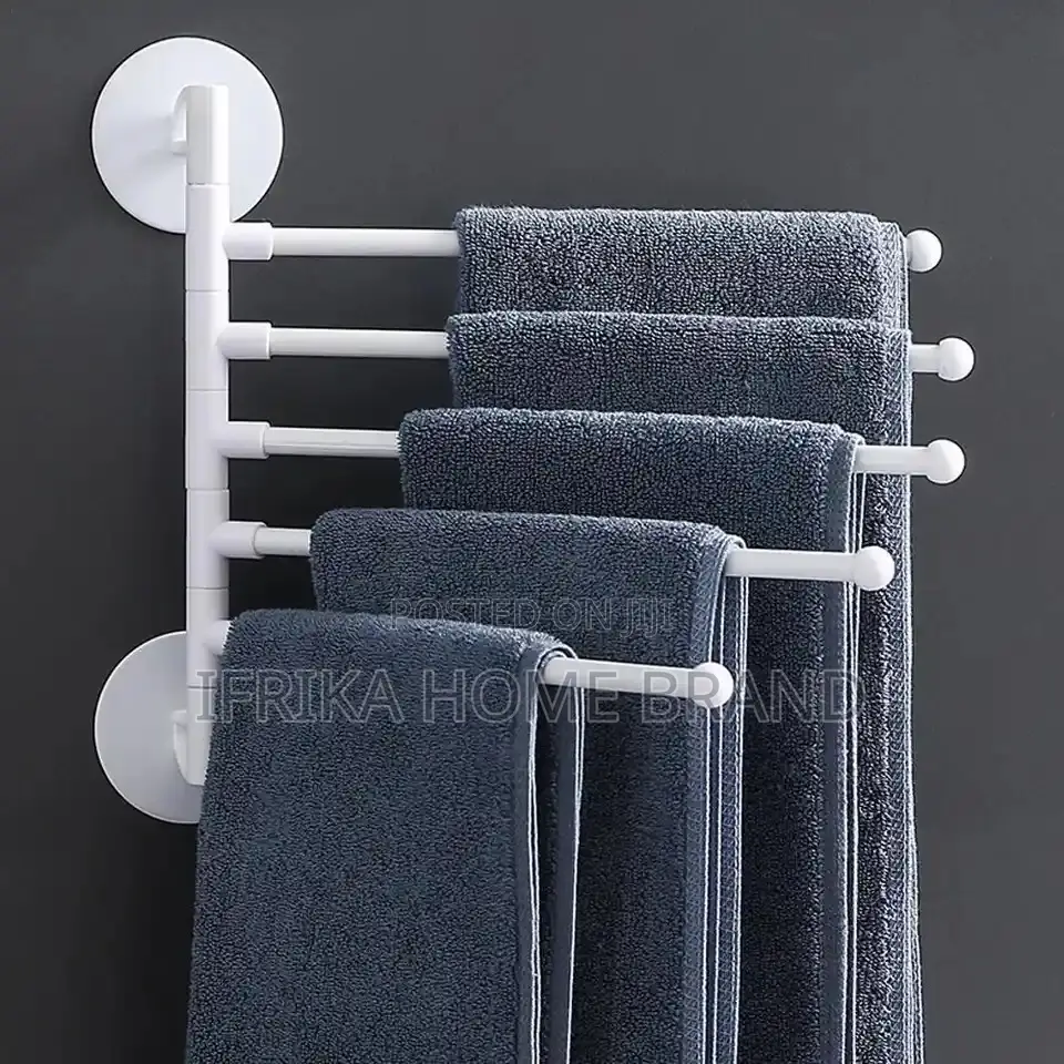 1PC Bathroom Towel Rack Rotatable Towel Holder Rotatable