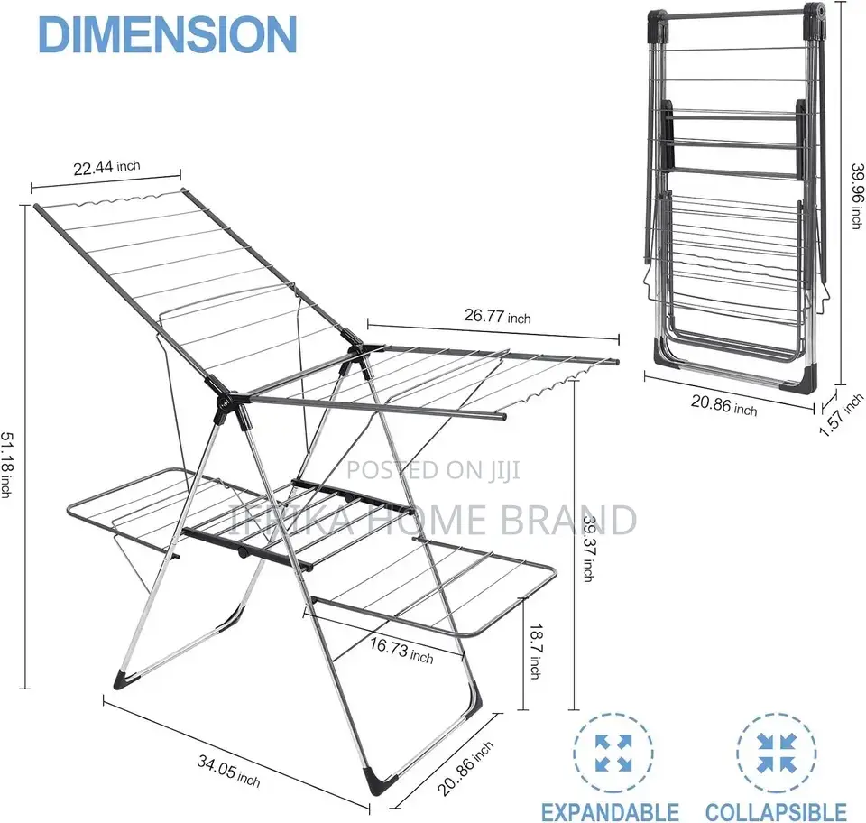 Clothes Drying Rack, Foldable 2-Level Laundry Racks Clothes