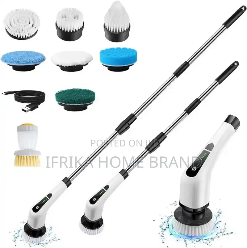 Electric Spin Scrubber 7in1 Bathroom Cordless Cleaning Brush