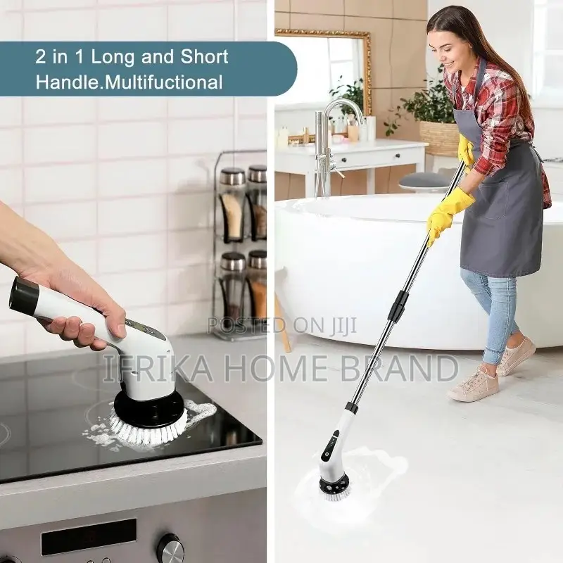 Electric Spin Scrubber 7in1 Bathroom Cordless Cleaning Brush