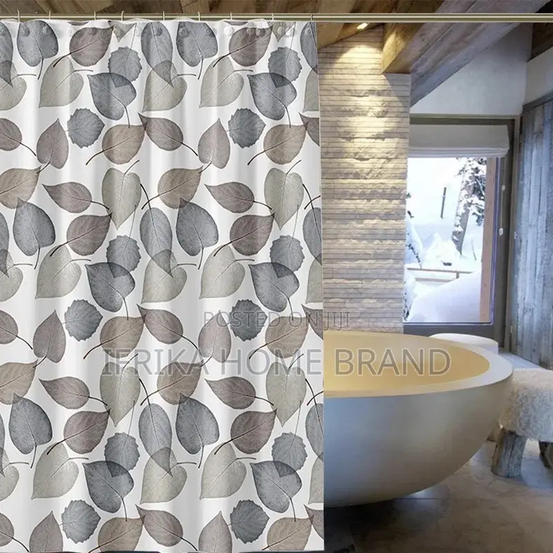Waterproof PEVA Shower Curtain Bathroom Curtain With Hooks