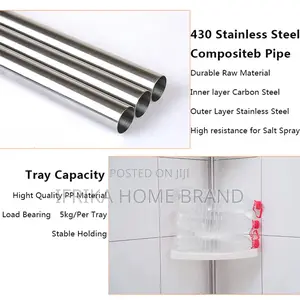 4 Tiers Bathroom Corner Rack Shower Storage Shelf Tension