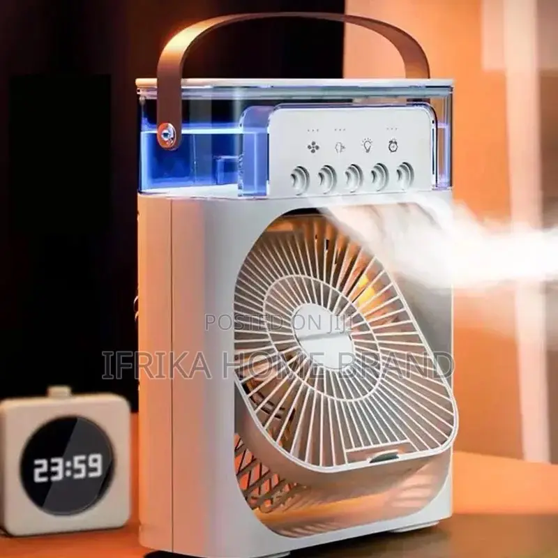 Portable Fan Air Conditioner USB Table Fan LED Night Light