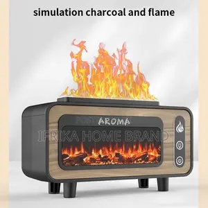 3D Simulated Fireplace Diffuser 7 Color LED Ultrasonic Aroma