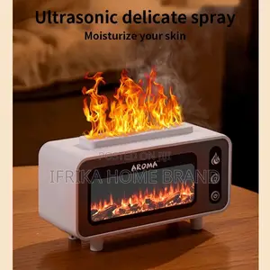 3D Simulated Fireplace Diffuser 7 Color LED Ultrasonic Aroma