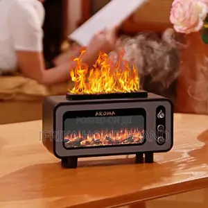 3D Simulated Fireplace Diffuser 7 Color LED Ultrasonic Aroma