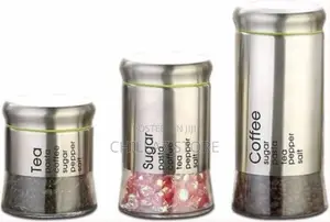 3 Piece Sugar Bowl/Storage Tin Set