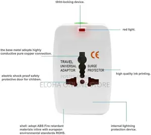 Universal Travel Adapter With Built-in USB Charger Ports