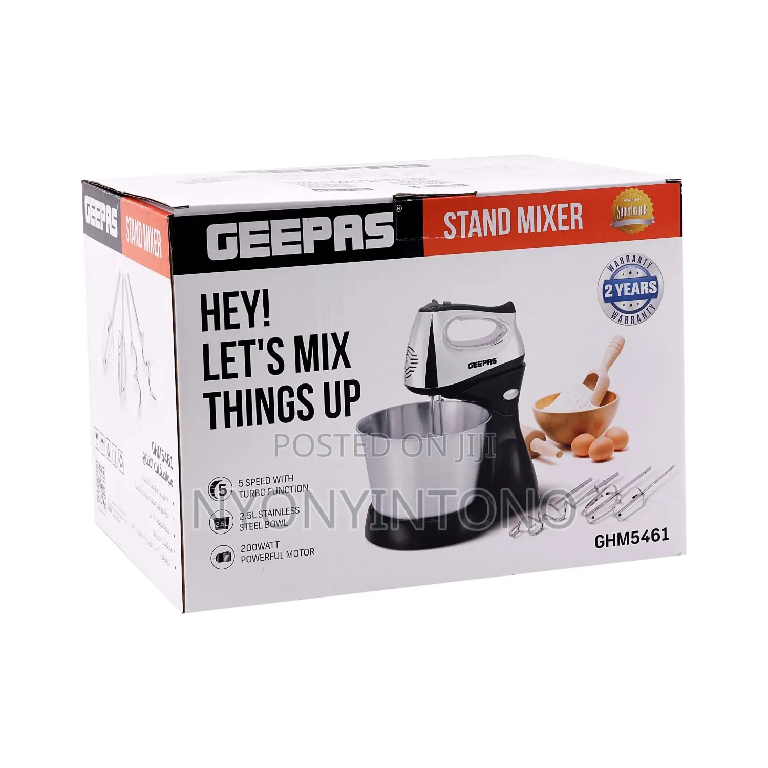 Geepas Heavy Duty 2.5 Litres Stand Mixer With 2yrs Warranty