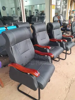 Reather Executive Office Chair With Wooden Arms
