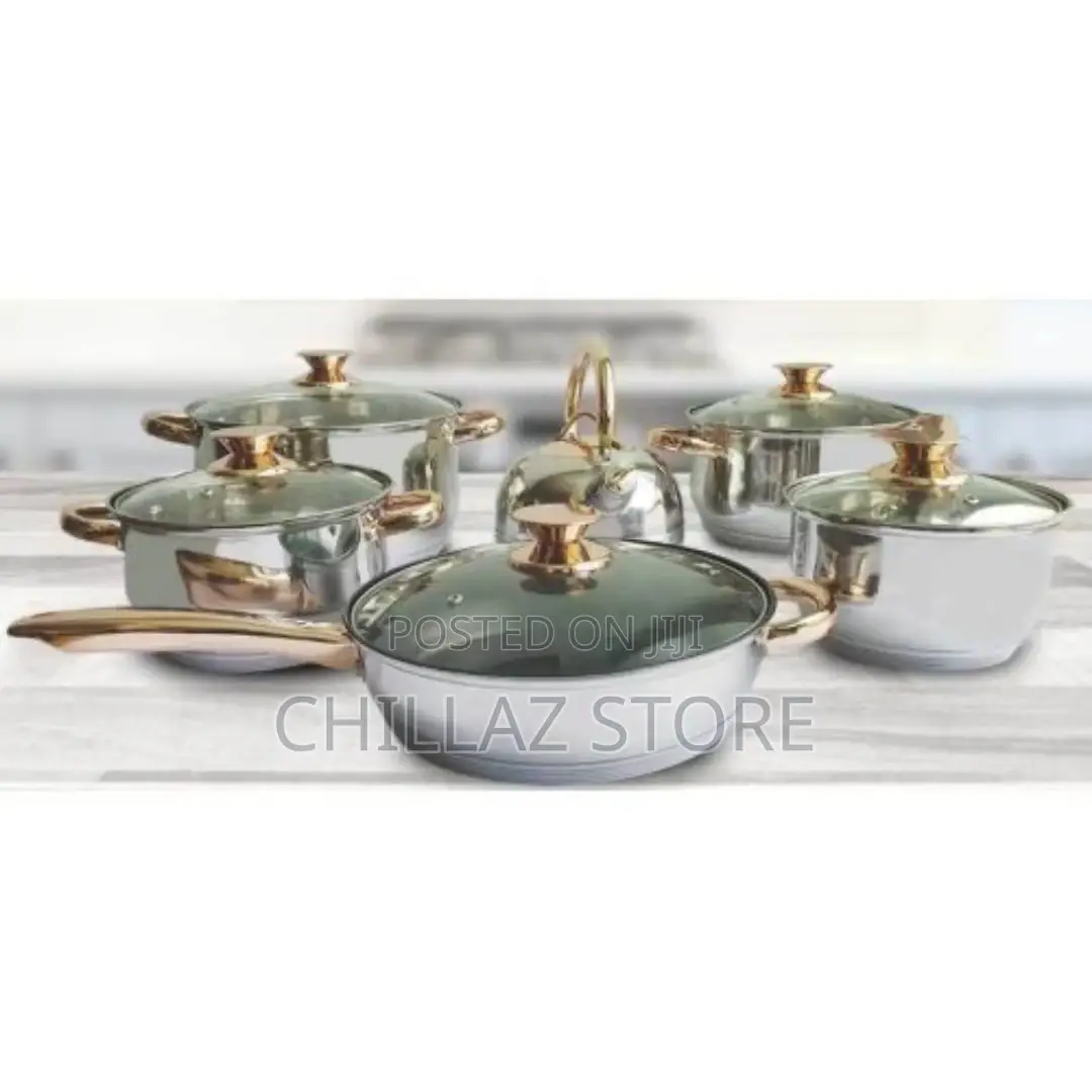 12 Piece Heavy Stainless Steel Saucepans