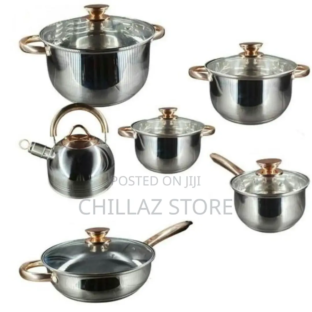 12 Piece Heavy Stainless Steel Saucepans